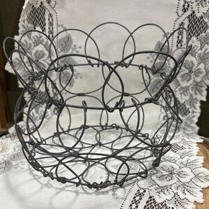 Antique Collapsible Wire Egg Basket